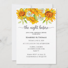 Invitación Girasol la noche antes de la cena de ensayo