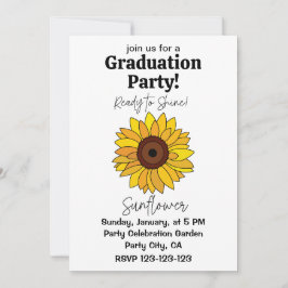 Invitación Girasol Listo Para Brillar La Graduación De Giraso