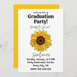 Invitación Girasol Listo Para Brillar La Graduación De Giraso