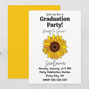 Invitación Girasol Listo Para Brillar La Graduación De Giraso