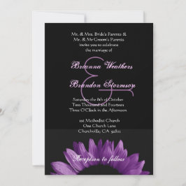 Invitación Girasol púrpura que casa Ver 002