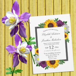 Invitación Girasol Rosa Daisy Floral Otoño Boda