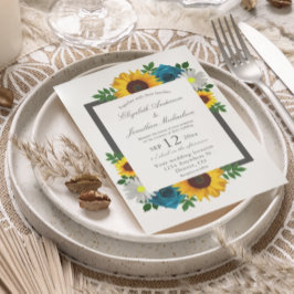 Invitación Girasol Rosa Margarita Floral Boda
