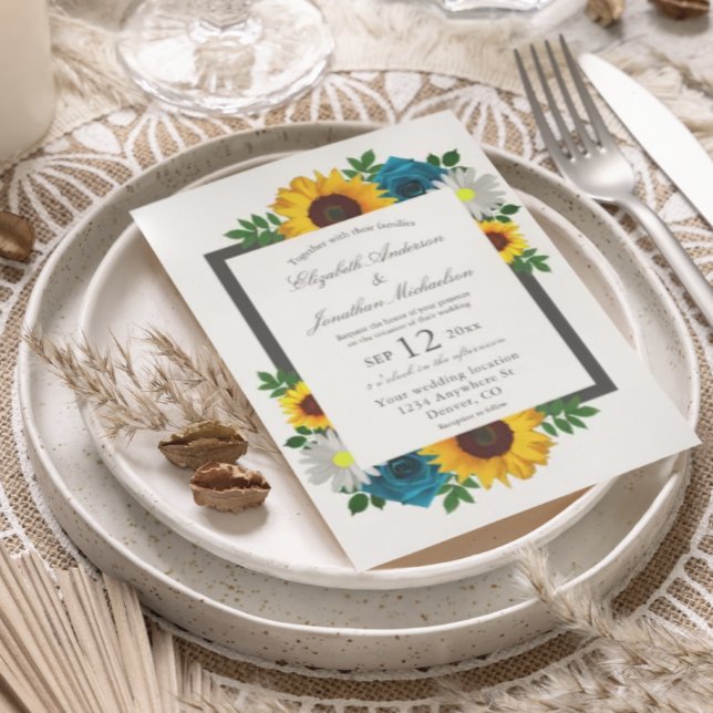 Invitación Girasol Rosa Margarita Floral Boda (Subido por el creador)