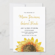 Girasol ruso amarillo. Boda de moda simple