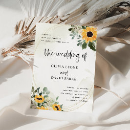 Invitación Girasol ruso | Boda acuarela simple