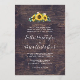 Invitación Girasol ruso | Boda tradicional maderero