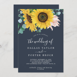 Invitación Girasol ruso   Navío Todo En Un Boda