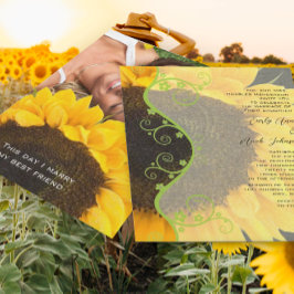Invitación Girasol ruso tu Boda fotográfico