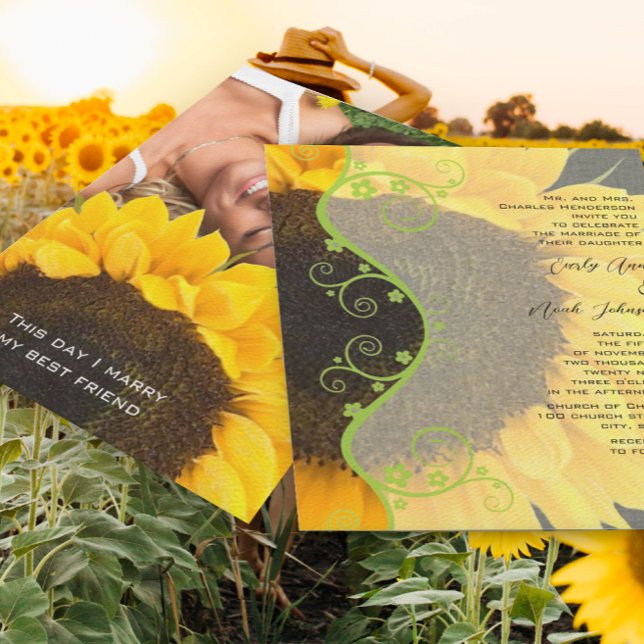 Invitación Girasol ruso tu Boda fotográfico (Subido por el creador)