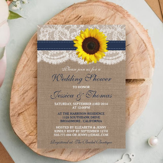 Invitación Girasol Rústico En La Ducha De Burlap Y Boda De La (Subido por el creador)