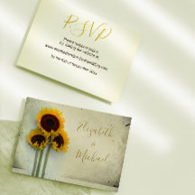 Girasol Rústico Moderno Tipografía Boda RSVP
