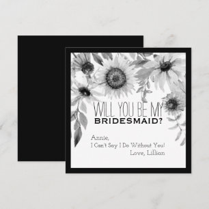 Invitación Girasol rústico usted será mi dama de honor
