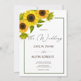 Invitación girasol sencillo y moderno