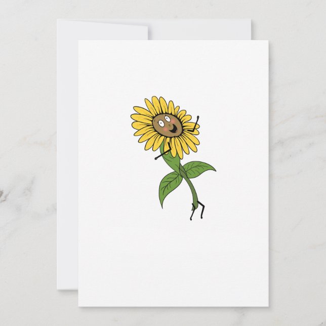 Invitación Girasol, tema de flor (Anverso)