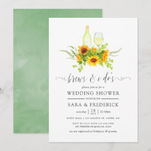 Invitación Girasoles acuarela Bebidas antes de la boda