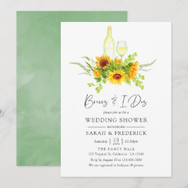 Invitación Girasoles acuarela Bebidas antes de la boda