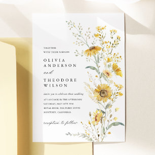 Invitación Girasoles Amarillos Flor Silvestre Boda