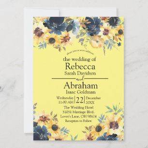 Invitación Girasoles Amarillos Florales Flores Boda