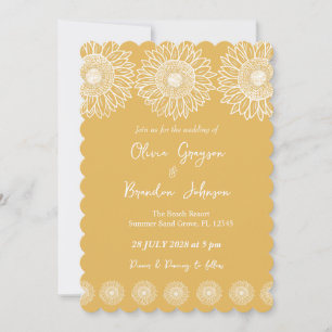 Invitación Girasoles Boda Floral Jardín Moderno