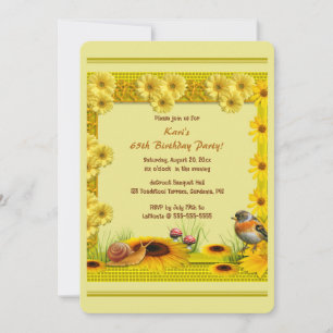 Invitación Girasoles de jardín editables Margaritas Seta Peti