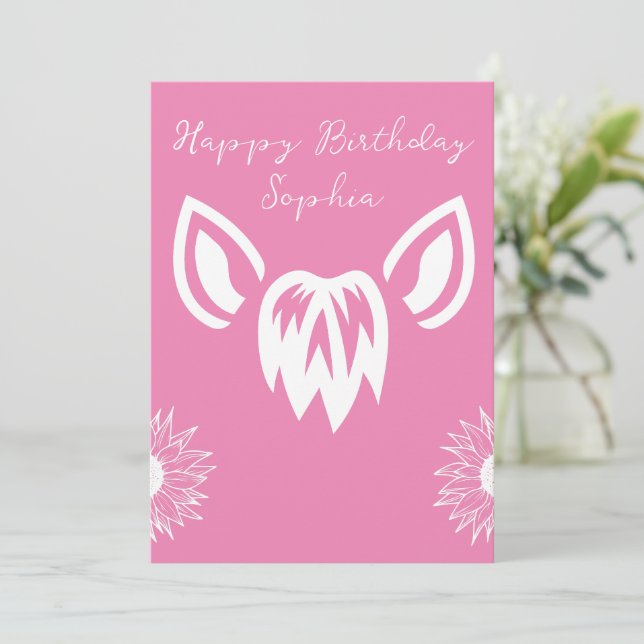 Invitación Girasoles de orejas de caballo personalizados Mini (Anverso de pie)