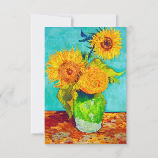 Invitación Girasoles de Van Gogh  (Anverso)