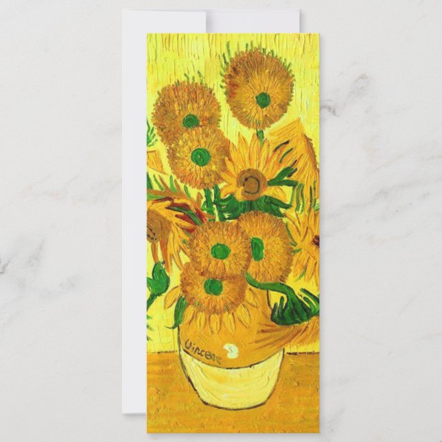 Invitación Girasoles de Van Gogh (Anverso)