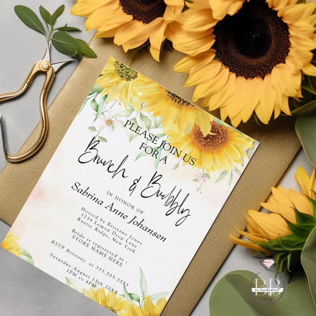 Invitación Girasoles del otoño de brunch y buey (Subido por el creador)