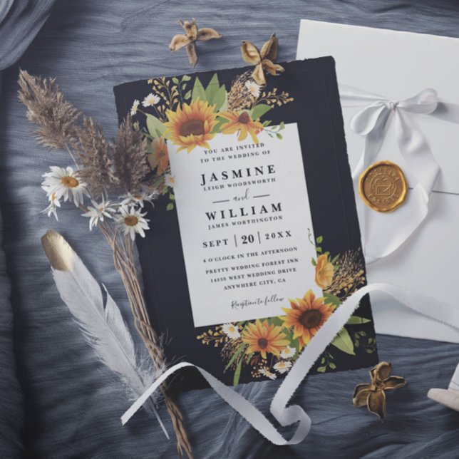 Invitación Girasoles Dulces Boda Rústica Elegante Moderna (Subido por el creador)
