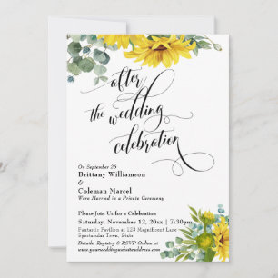 Invitación Girasoles Eucalipto Después de la Celebración de B