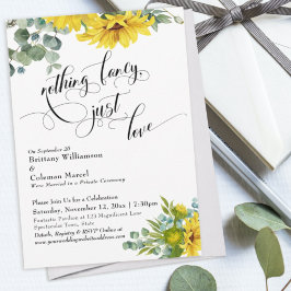 Invitación Girasoles Eucalipto Tipografía Elegante Recepción