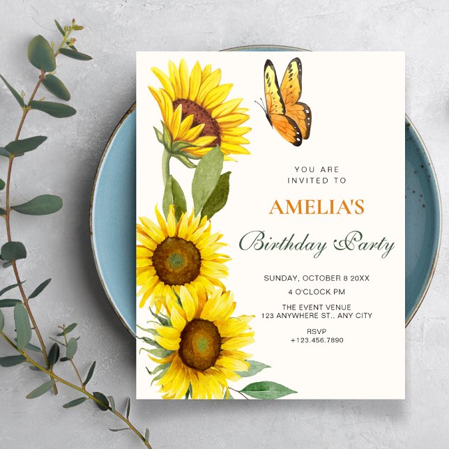 Invitación Girasoles florecen cumpleaños (Subido por el creador)