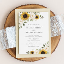 Girasoles Flores Blancas Verdor Boda Elegante