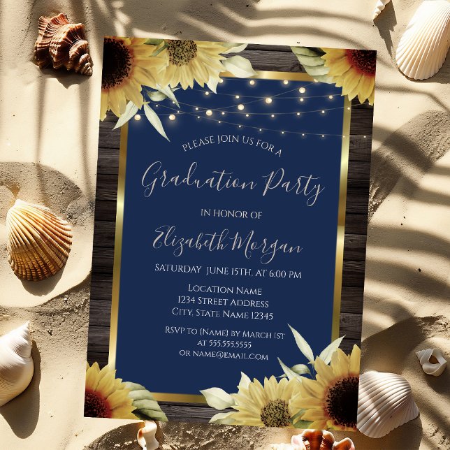 Invitación Girasoles,Luces de Cadena Madera (Subido por el creador)