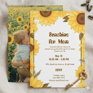 Invitación Girasoles para mamá Brunch del Día de la Madre Fot