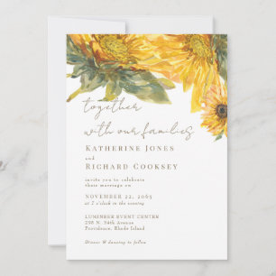 Invitación Girasoles Pintados a Mano Boda Sin Padres