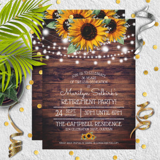 Invitación Girasoles rusos|Fiesta de Jubilación de las luces 