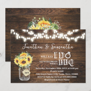 Invitación Girasoles Western Antes de que me case Regadera de