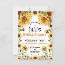 Invitación Girasoles y abejorros