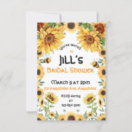 Invitación Girasoles y abejorros