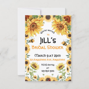 Invitación Girasoles y abejorros