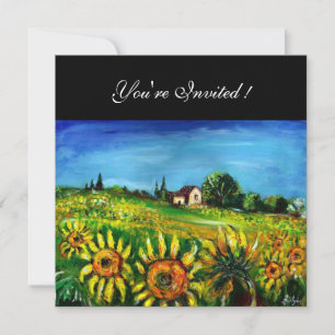 INVITACIÓN GIRASOLES Y CAMPO EN TOSCANA,
