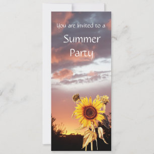 INVITACIÓN GIRASOLES Y PUESTA DE SOL DE VERANO FIESTA DE BODA