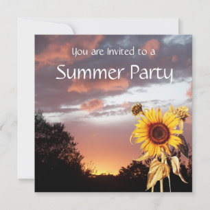 INVITACIÓN GIRASOLES Y PUESTAS DE SOL DE VERANO FIESTA DE BOD