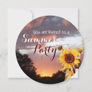INVITACIÓN GIRASOLES Y PUESTAS DE SOL DE VERANO FIESTA DE BOD
