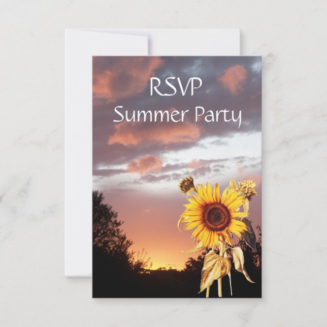 INVITACIÓN GIRASOLES Y PUESTAS DE SOL RÚSTICAS DE BODAS (Anverso)