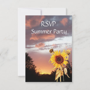 INVITACIÓN GIRASOLES Y PUESTAS DE SOL RÚSTICAS DE BODAS