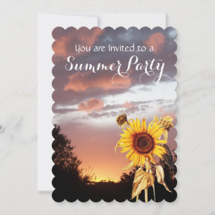 INVITACIÓN GIRASOLES Y PUESTAS DE SOL VERANO FIESTA DE BODAS 