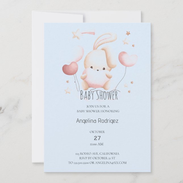 Invitación Girl Baby Shower Einladung (Anverso)